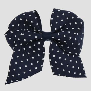 Girls' Bow With Grosgrain Print Covered Clip - Cat & Jack Blue