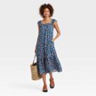 Women's Flutter Short Sleeve A-line Dress - Knox Rose Teal Blue