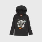 Toddler Boys' Halloween Skeleton Hooded T-shirt - Cat & Jack Black