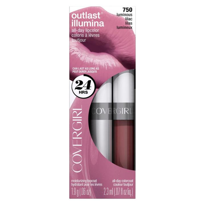 Covergirl Outlast Longwear Lipstick 750 Luminous Lilac .13oz, Luminous Purple