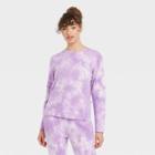 Women's Tie-dye Crewneck Sweatshirt With Asymmetrical Zipper - Joylab Purple