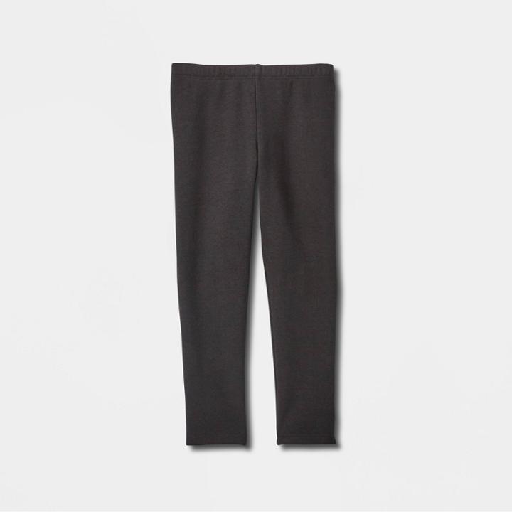 Toddler Girls' Solid Cozy Lined Leggings - Cat & Jack Black