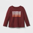Toddler Girls' 'kindness' Long Sleeve Graphic T-shirt - Cat & Jack Burgundy