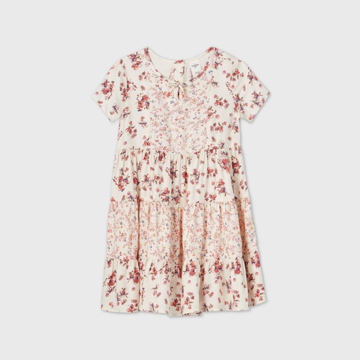 Oshkosh B'gosh Toddler Girls' Short Sleeve Mixed Floral Dress - Burgundy