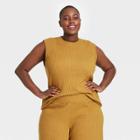 Women's Plus Size Crewneck Pullover Sweater Vest - Who What Wear Yellow
