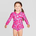 Toddler Girls' One Piece Swimsuit - Cat & Jack Magenta 2t, Girl's, Pink