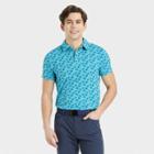 Men's Supima Cotton Printed Polo Shirt - All In Motion Turquoise Green