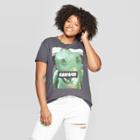 Women's Disney Pixar Toy Story Plus Size Short Sleeve Rex Cropped Graphic T-shirt (juniors') - Black