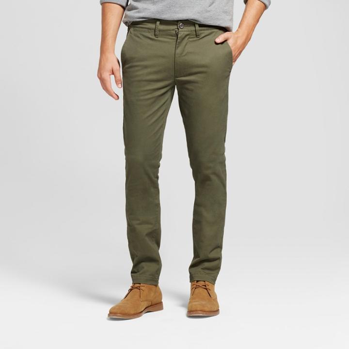 Men's Skinny Fit Hennepin Chino Pants - Goodfellow & Co Olive