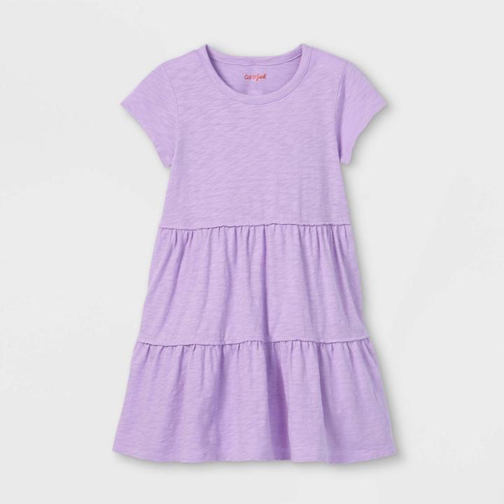 Girls' Tiered Knit Dress - Cat & Jack Violet