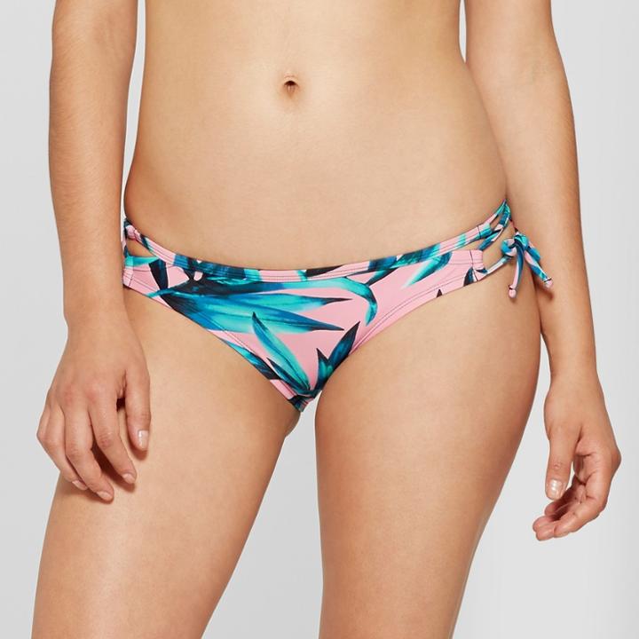 Women's Strappy Hipster Bikini Bottom - Joylab Pink Palm