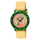 Women's Crayo Slice Of Time Watch With Leather Suede-overlaid