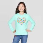 Girls' Long Sleeve Heart Fleece Crew Sweatshirt - Cat & Jack