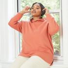 Women's Plus Size Leisure Hooded Sweatshirt - Ava & Viv Orange