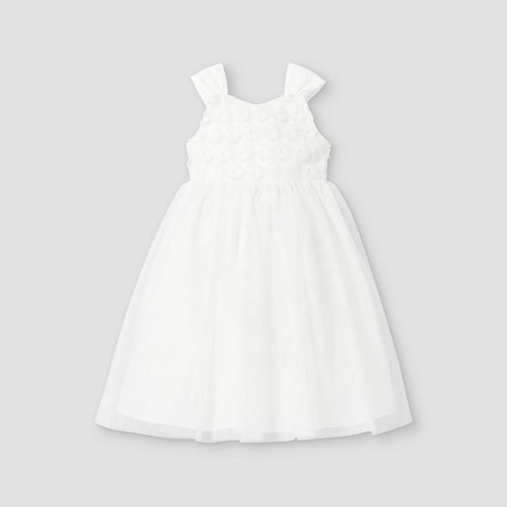 Mia & Mimi Toddler Girls' Floral Lace Tank Dress - White
