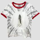 Women's Plus Size Short Sleeve Shuttle Tie Dye Ringer Graphic T-shirt - Mighty Fine (juniors') Gray