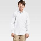 Dickies Boys' Long Sleeve Oxford Uniform Button-down Shirt - White M, Boy's,