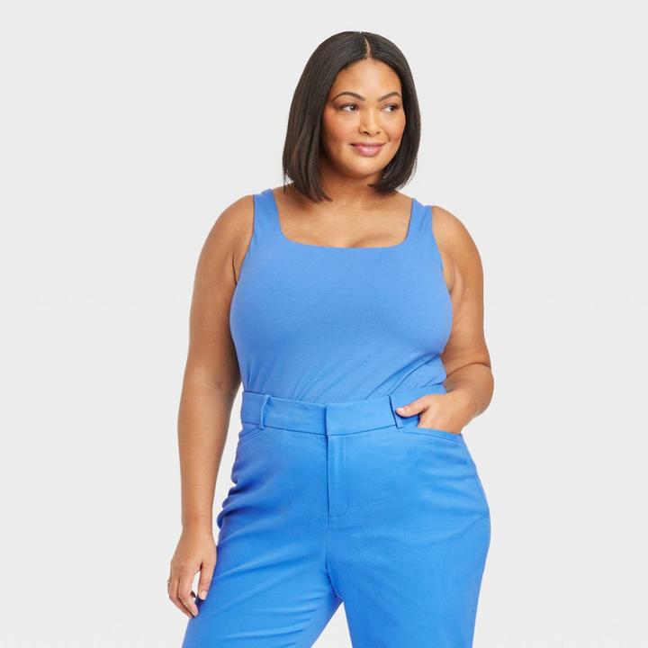 Women's Slim Fit Tank Top - Ava & Viv Blue