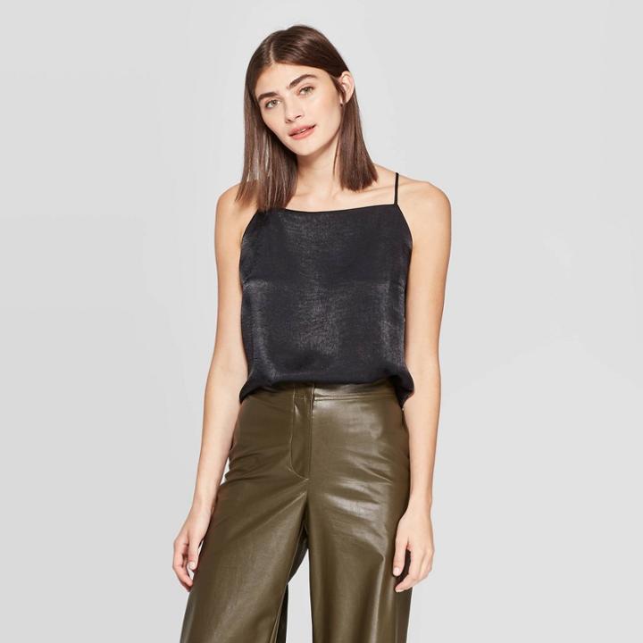 Women's Sleeveless Square Neck Tank Top - Prologue Black