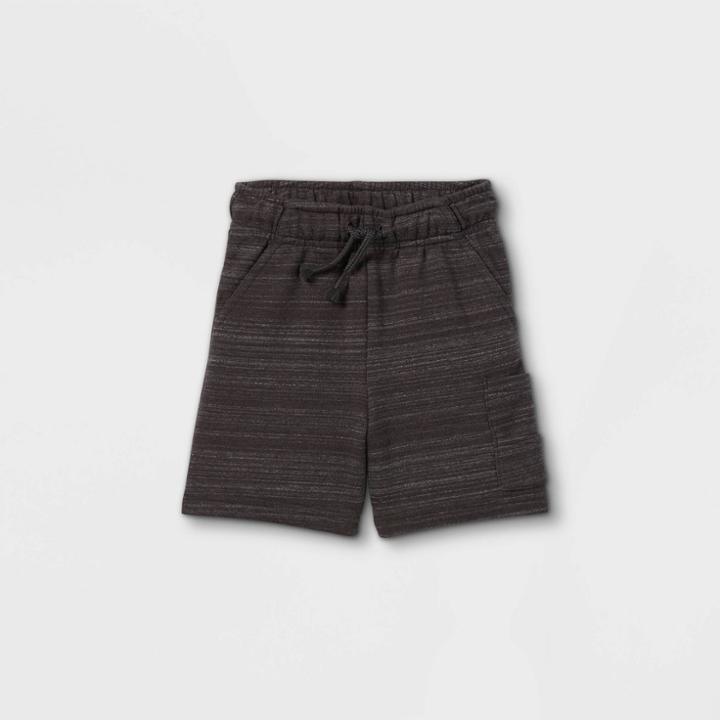 Toddler Boys' French Terry Cargo Pull-on Shorts - Cat & Jack Charcoal Gray