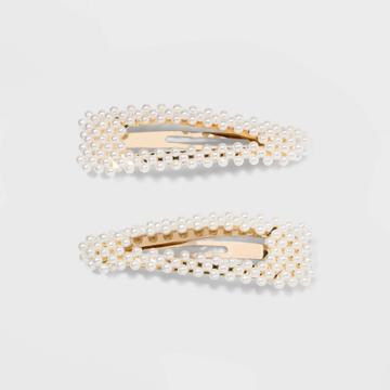 Pearl Cultura Hair Clips And Pins - A New Day White/gold, Women's