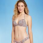 Women's Lightly Lined Twist-front Bikini Top - Shade & Shore Animal Print