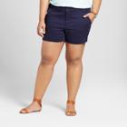 Women's Plus Size 5 Chino Shorts - Ava & Viv Navy (blue)