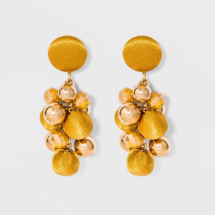 Cluster Beaded Drop Earrings - A New Day Yellow