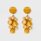 Cluster Beaded Drop Earrings - A New Day Yellow