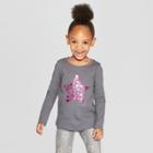 Toddler Girls' Long Sleeve 'star' Graphic T-shirt - Cat & Jack Gray