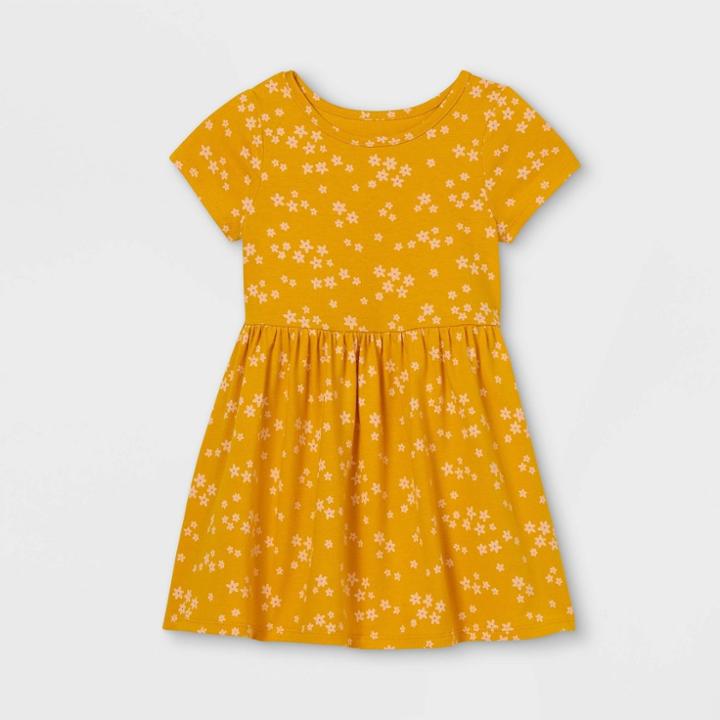 Toddler Girls' Knit Short Sleeve Dress - Cat & Jack Gold