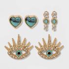 Sugarfix By Baublebar Eclectic Stud Earring Set - Turquoise, Women's, Blue