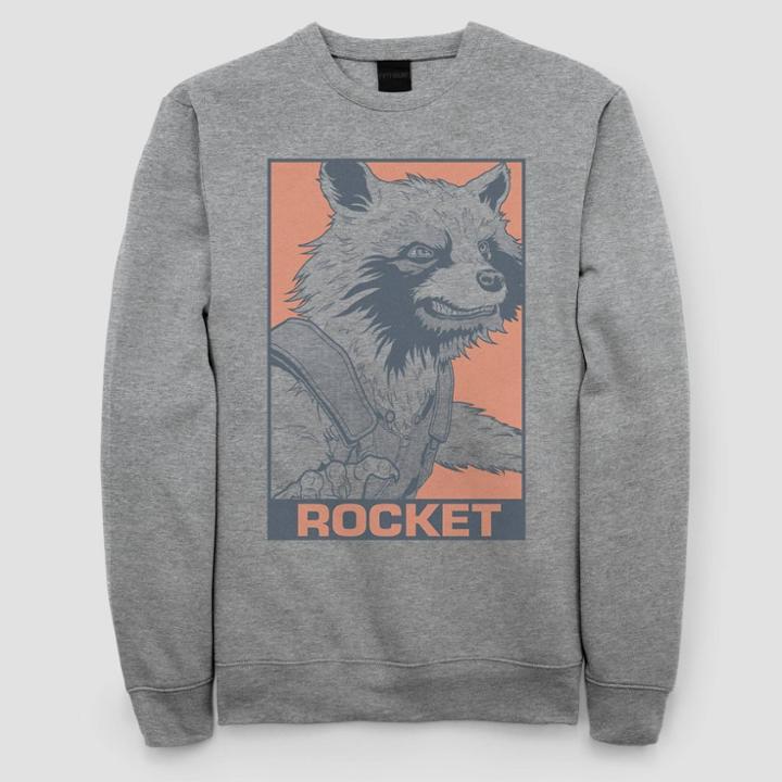 Women's Marvel Pop Rocket Fleece Sweatshirt (juniors') - Athletic Heather
