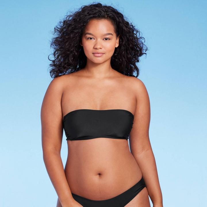 Women's Pull Over Bandeau Bikini Top - Wild Fable Black