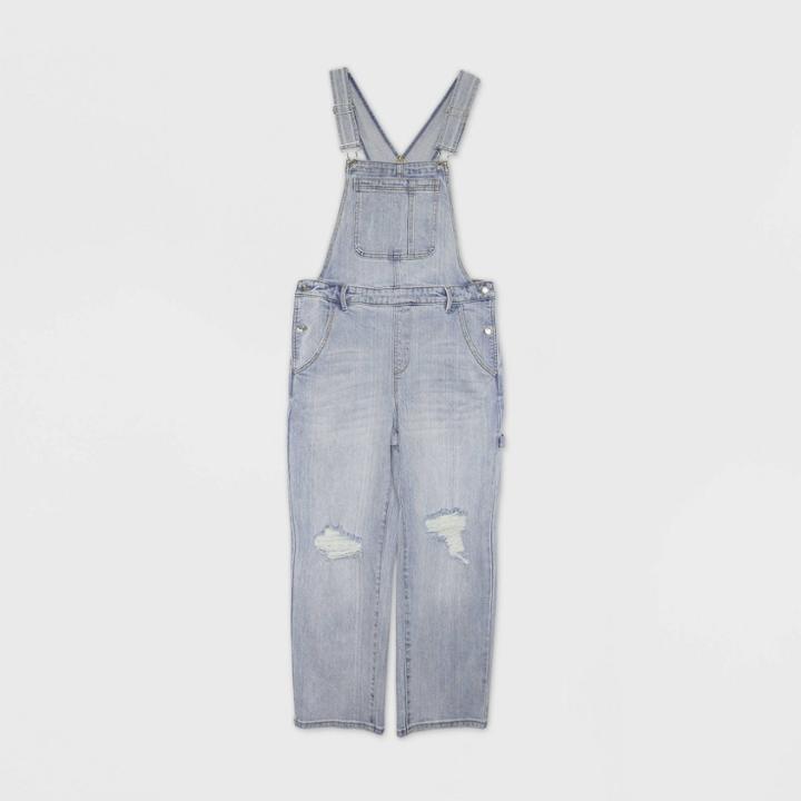 Women's Oversized Denim Overalls - Wild Fable Light Wash