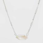 Boxed Hexagon Mother Of Pearl Bar Necklace - A New Day Pearl, Women's, White