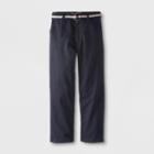 Eddie Bauer Boys' Twill Pants With Belt Navy (blue)