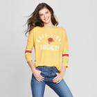 Women's Long Sleeve Good Vibes Society Graphic T-shirt - Mighty Fine (juniors') Mustard