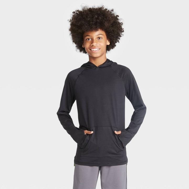 Boys' Soft Gym Pullover Hoodie - All In Motion Black
