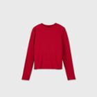 Girls' Rib-knit Mock Neck Long Sleeve T-shirt - Art Class Red