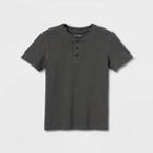 Boys' Garment Washed Henley Short Sleeve T-shirt - Cat & Jack Black