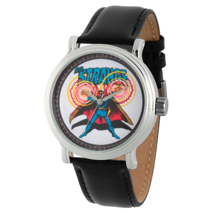 Men's Marvel's Comics Dr.strange Silver Alloy Vintage Watch - Black,