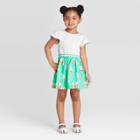 Toddler Girls' Butterfly Dress - Cat & Jack White/mint 12m, Toddler Girl's, Green