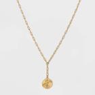 14k Gold Plated Initial 'p' Pendant Chain Necklace - A New Day Gold