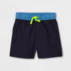 Toddler Boys' Solid Swim Trunks - Cat & Jack Navy