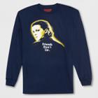 Men's Long Sleeve Stranger Things Friends Don't Lie Crew T-shirt - Blue