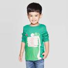 Toddler Boys' Dinosaur With Pizza Graphic Long Sleeve T-shirt - Cat & Jack Green
