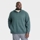Men's Big & Tall 1/4 Zip Quilted Sweatshirt - Goodfellow & Co Green