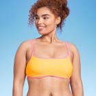 Women's Colorblock Square Neck Bralette Bikini Top - Wild Fable Orange
