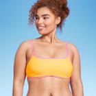 Women's Colorblock Square Neck Bralette Bikini Top - Wild Fable Orange